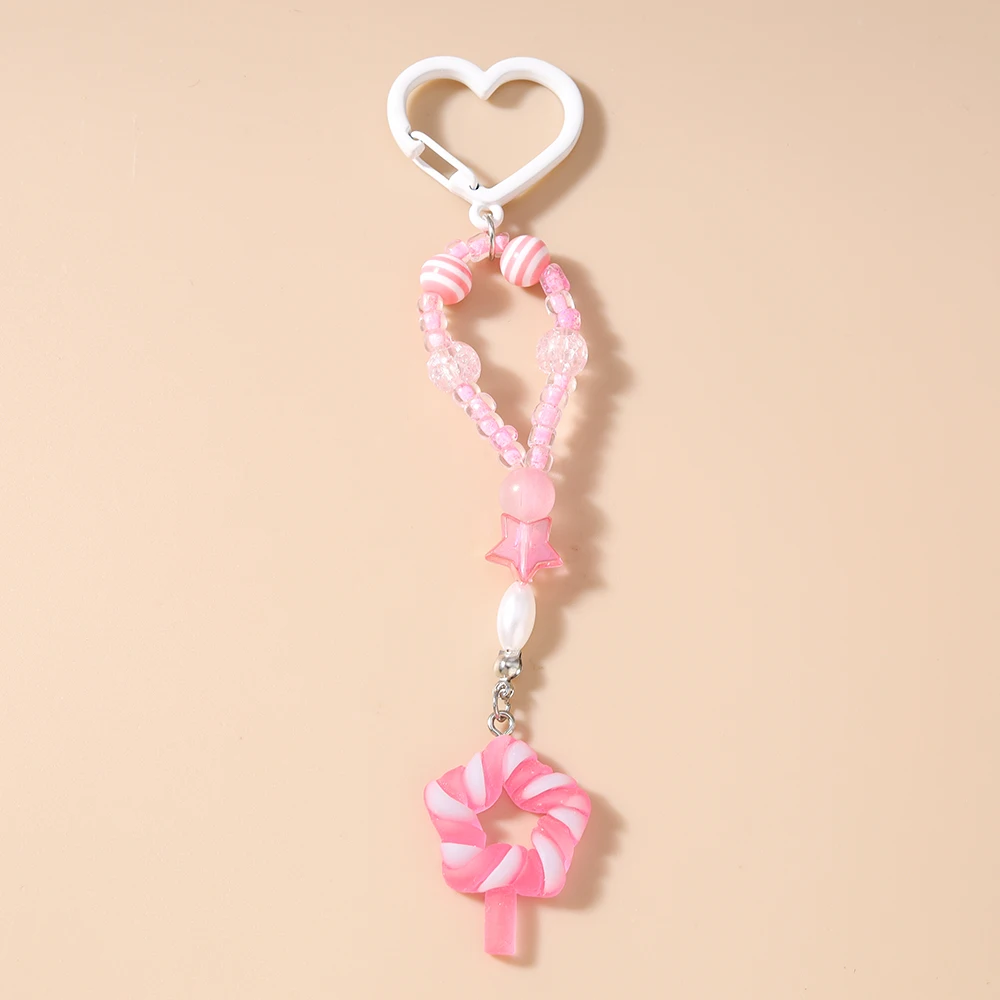 Pretty Resin Candy Lollipop Keychain, Juice Pendant