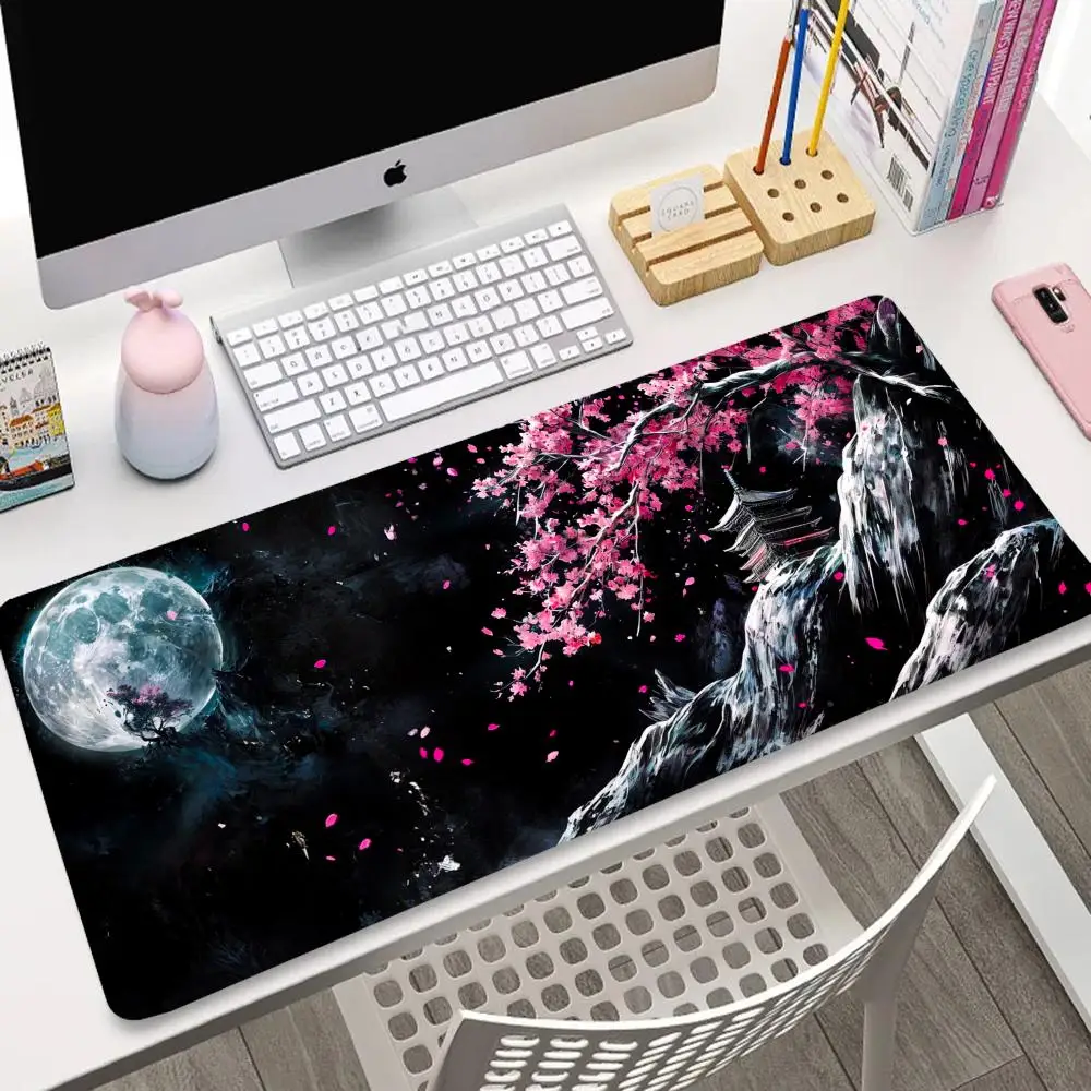 Mountain River Moon Landscape pc desktop Pad Mouse pad Rubber non-slip durable washable for gamers and office HD printing