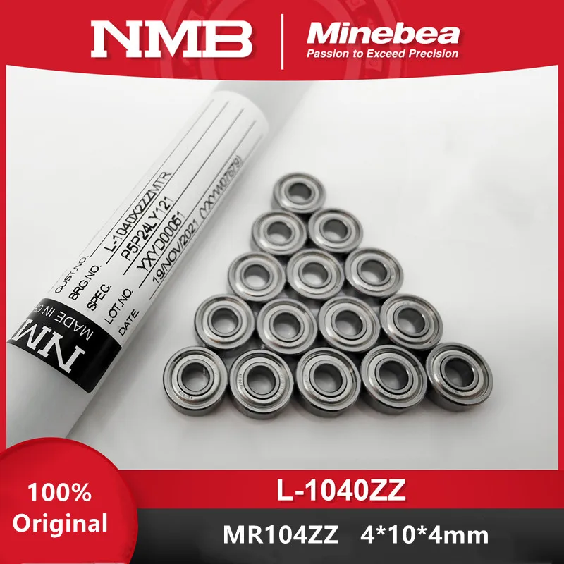 Original Minebea NMB bearing L-1040ZZ MR104ZZ 4*10*4mm high quality miniature ball bearings 1040 MR104 4x10x4 mm