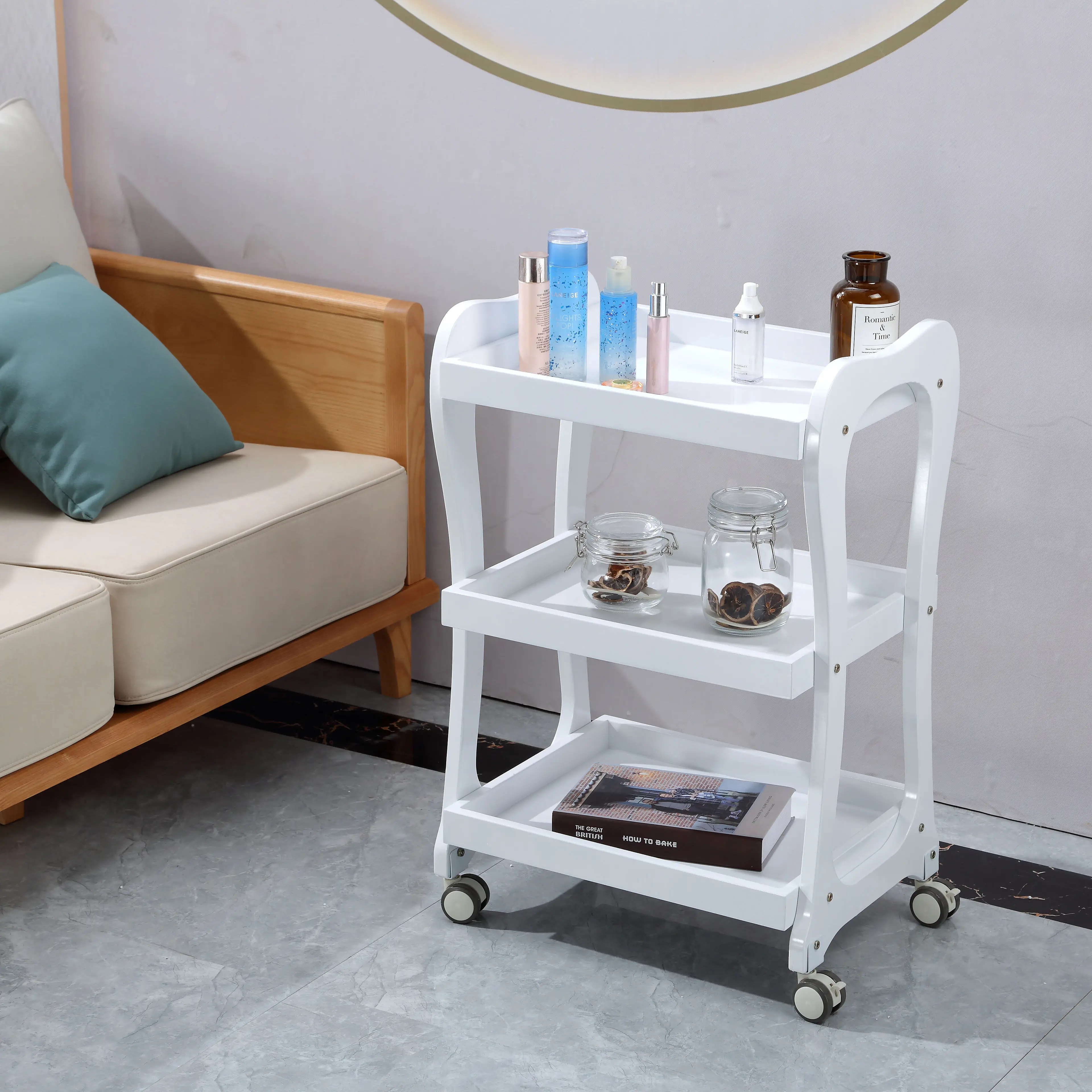 beauty compression solid wood board tool cart wooden cart beauty cart wooden beauty salon nail salon hairdressing embroidery car