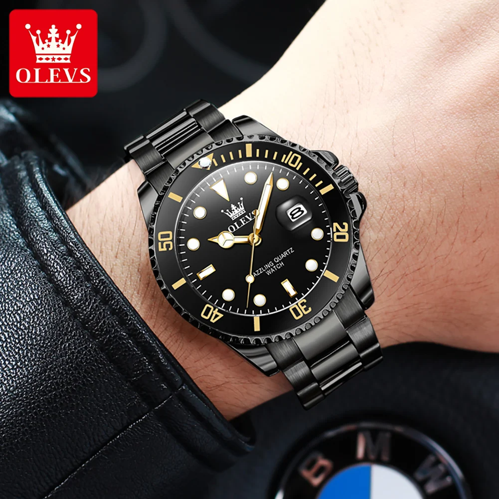 OLEVS 5885 Men Watch Fashion Trend Diving Quartz Watch Waterproof Luminous Date Original Watch Classic Luxury Brand Men Watch