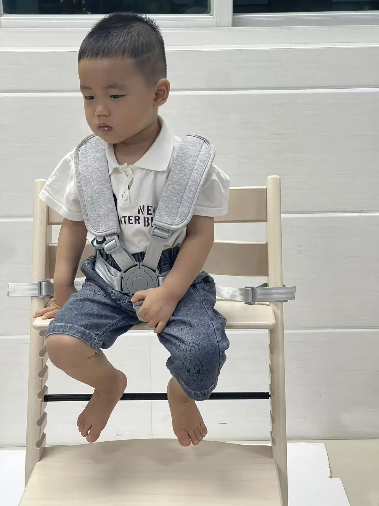 5 ​   نقطة الطفل تسخير ​ ARNESS FOR BABY HIGHCHIAR S ​ حزام الأداء لكرسي التغذية الخشبي للأطفال
