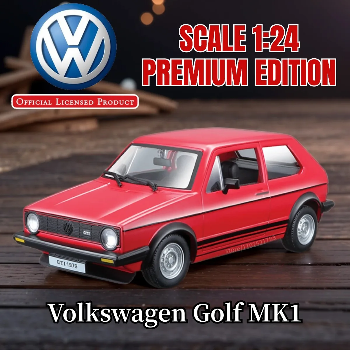 Bburago 1:24 Golf MK1 Replica Car Model Scale Porsche Audi VW Miniature Toy – Stunning Addition to Your Diecast Car Collection