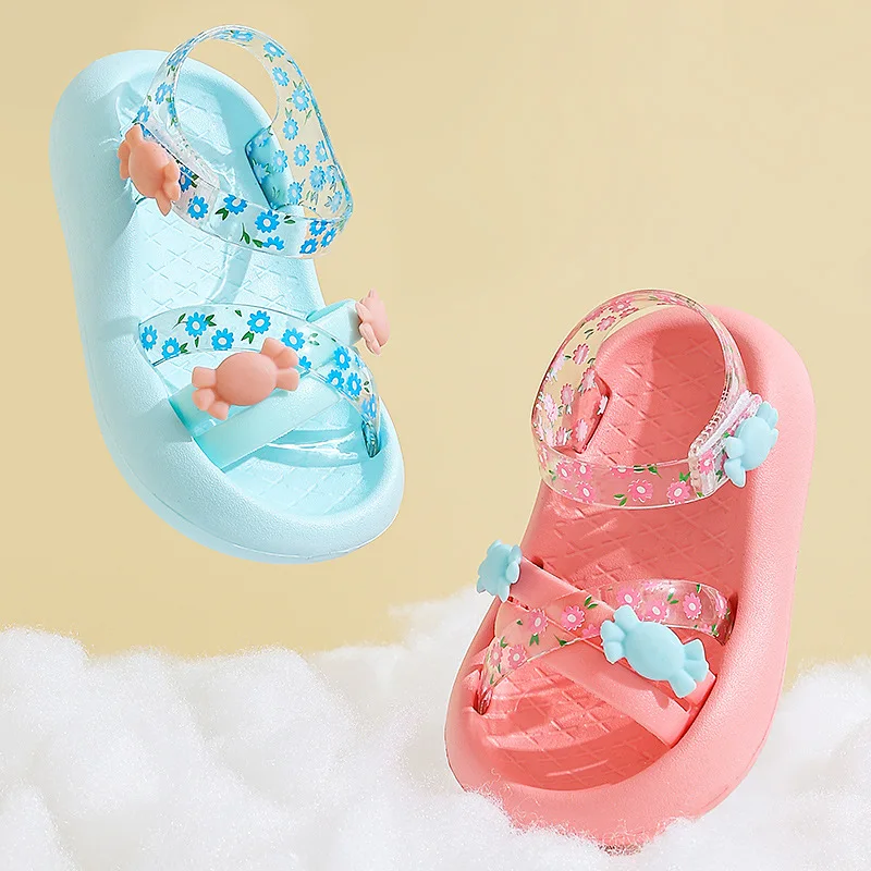 New Girls Sandals Summer Sweet Cute Candy Colors Toddlers Princess Shoes Kids Beach Shoes Water Proof 1-6y Little Girl Shoes