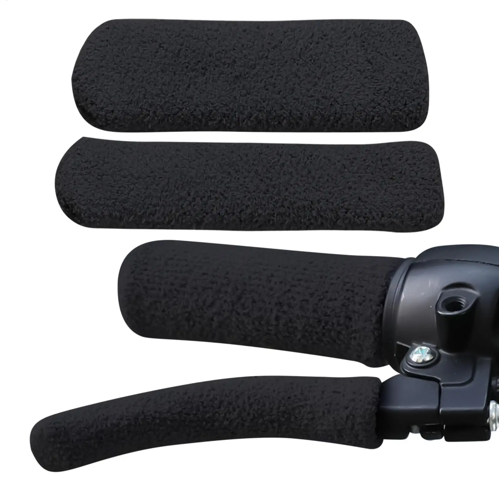 

4Pcs Motorcycle Hand Grips Covers Soft Plush Motorcycle Electric Vehicle Handle Cover Coldproof Warm Padded Handlebar Cover
