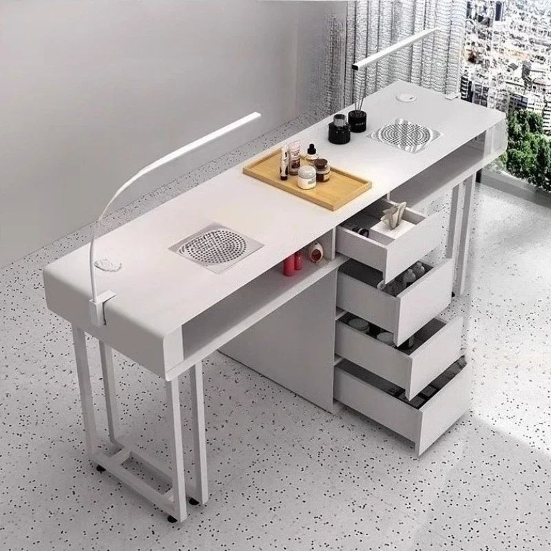 

Show Light Nail Desk Storage Hand White Professional Nail Desk Collector Tavolo Unghie Creative Tavolo Manicure Unique Furniture