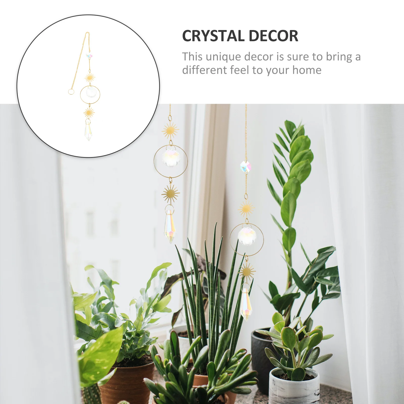 

Sun Catcher Crystal Pendant Elegant Hanging Decor for Home Garden Vehicle Delicate Small Auto Chandelier Decoration Creative