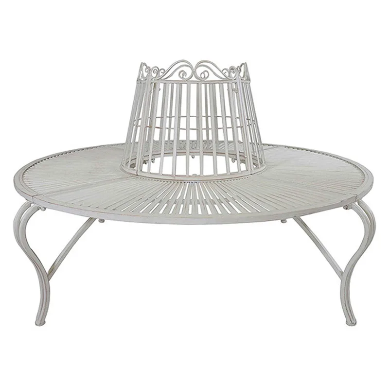 Square household peripheral tree chair wrought iron tree circumference seat garden rest park chair wrought iron chair stool