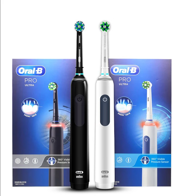 Oral-B Pro4 spazzolino elettrico ULTRA per adulti spazzolino elettrico Pro Ultra 3D Roundhead acustico 2 minuti Timer 3 testine di ricambio