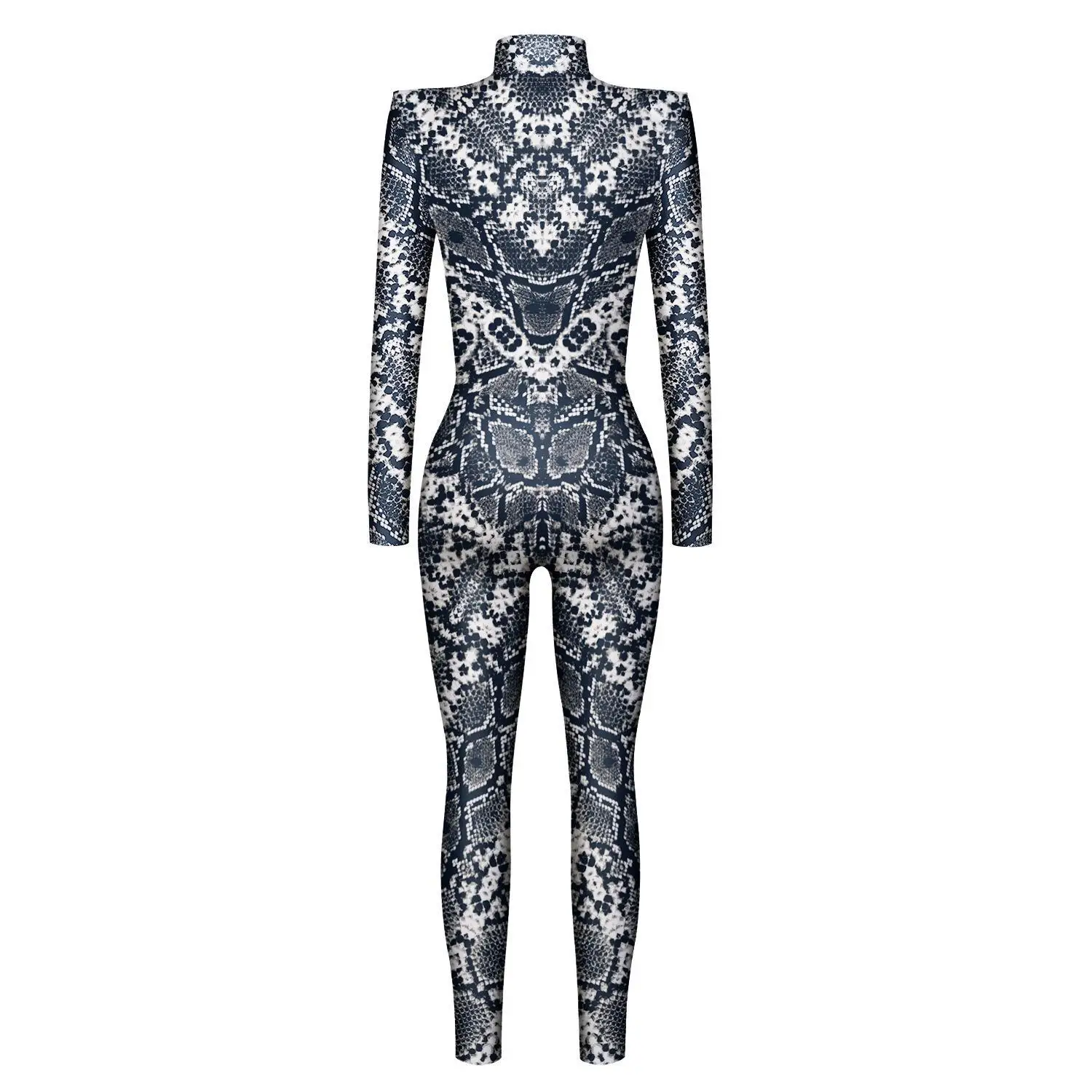 Damen Herren 3D-Gedruckter Tier-Schlangenschädel Cosplay-Bodysuit Erwachsenen-Halloween-Cosplay Zirkus-Radfahrer-Kostüm Karneval-Jumpsuit – Detail 12