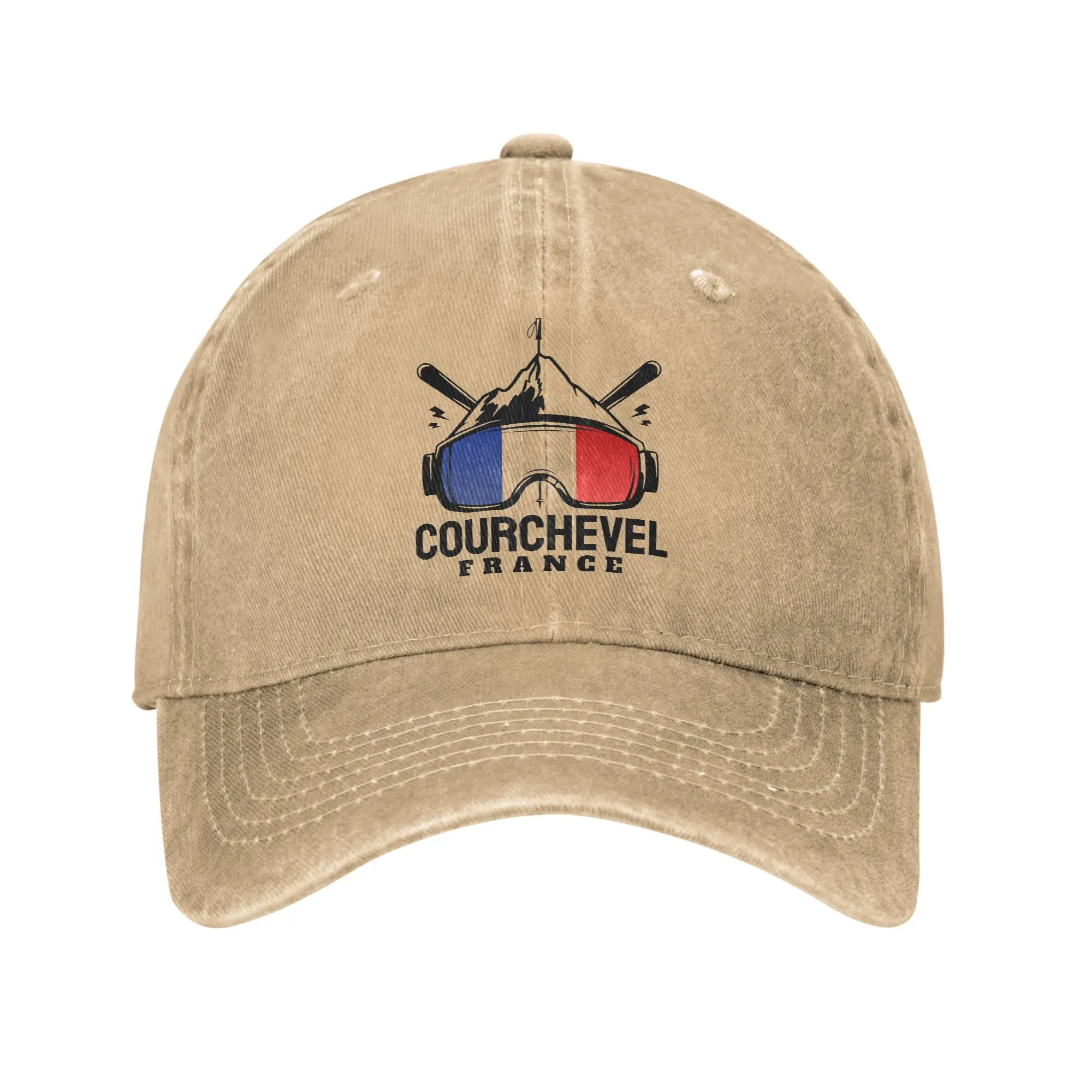 Courchevel France Ski Resort Skiing Souvenir Fashion Baseball Cap  Summer Sun Visor Hat  Picnic Sun Visor Hat