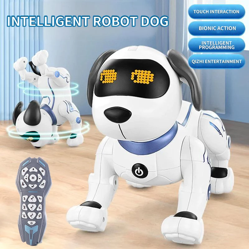 어린이 AI 지능형 애완견 지능형 프로그래밍 음성 터치 감지 기계 개 로봇 완벽한 어린이 선물