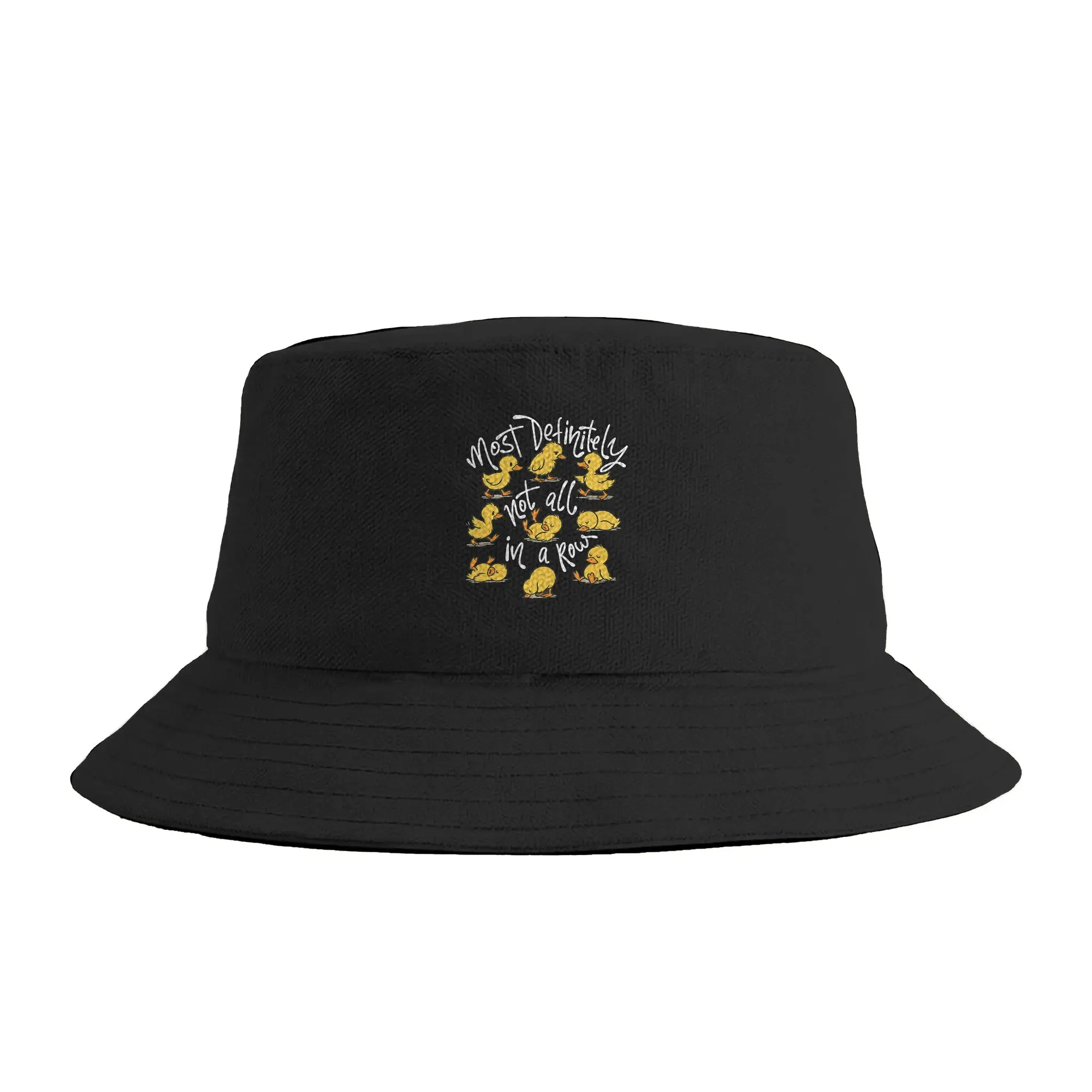 Men Women Most Definitely Not All in A Row Sarcastic Joke Duck Lover Bucket Hat  Breathable Fisherman Hats Summer Classic Caps