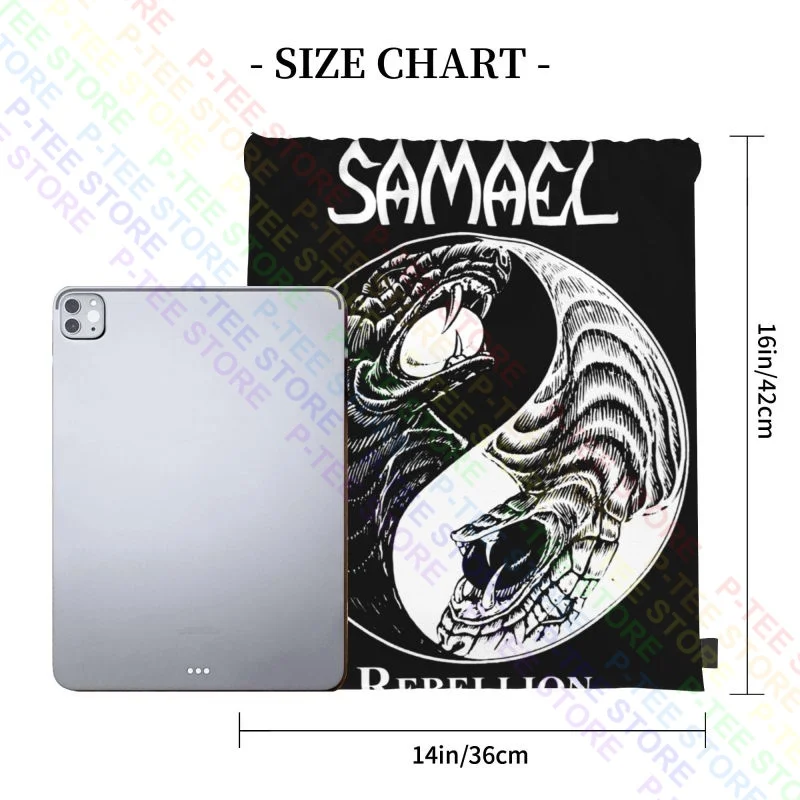 Samael Rebellion Metal Industrial Tiamat Satyricon Lp Cd Drawstring Bags Gym Bag Swimming Art Print