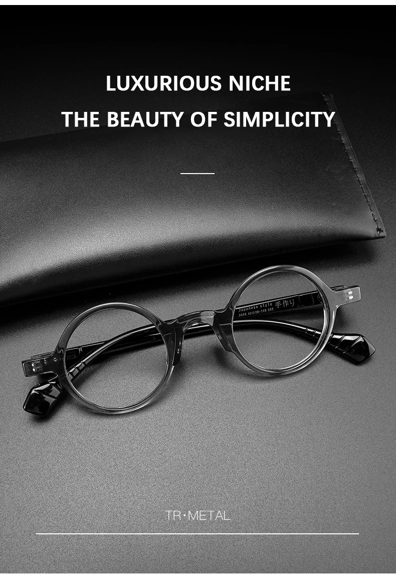 2024 neue Japanische Vintage Große runde Rahmen Acetat Brille Rahmen Männer Brillen Rahmen Frauen Luxus Marke Brillen – Detail 3