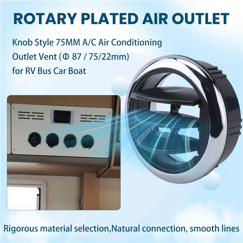 

Стиль ручки 75 мм, выпускное отверстие для кондиционера (Φ 87/75/22 мм) для автофургона, автобуса, автомобиля, лодки