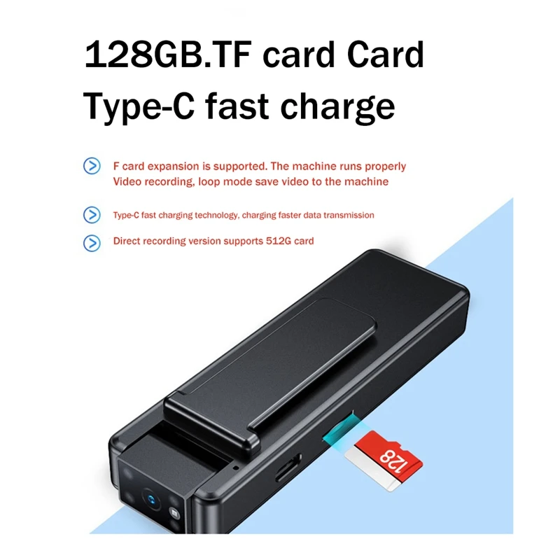 1080P HD Gravador de conferência de condução Câmera portátil de visão noturna Câmera de gravação de áudio e vídeo infravermelho