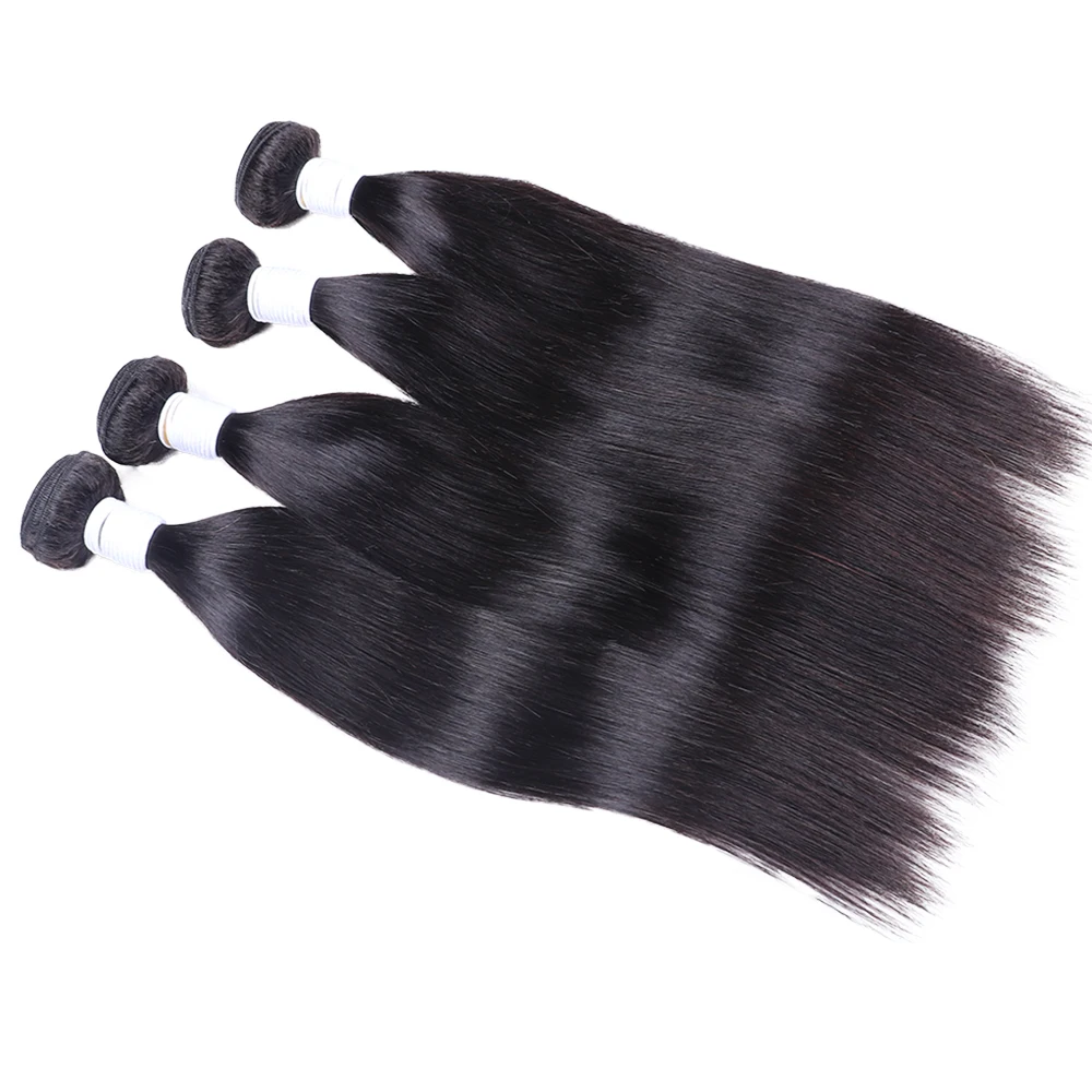 العظام مستقيم 100% شعر بشري حقيقي حزم شعر طبيعي مفرود 30 40 بوصة حزم الشعر الخام ضفيرة شعر برازيلي ملحقات