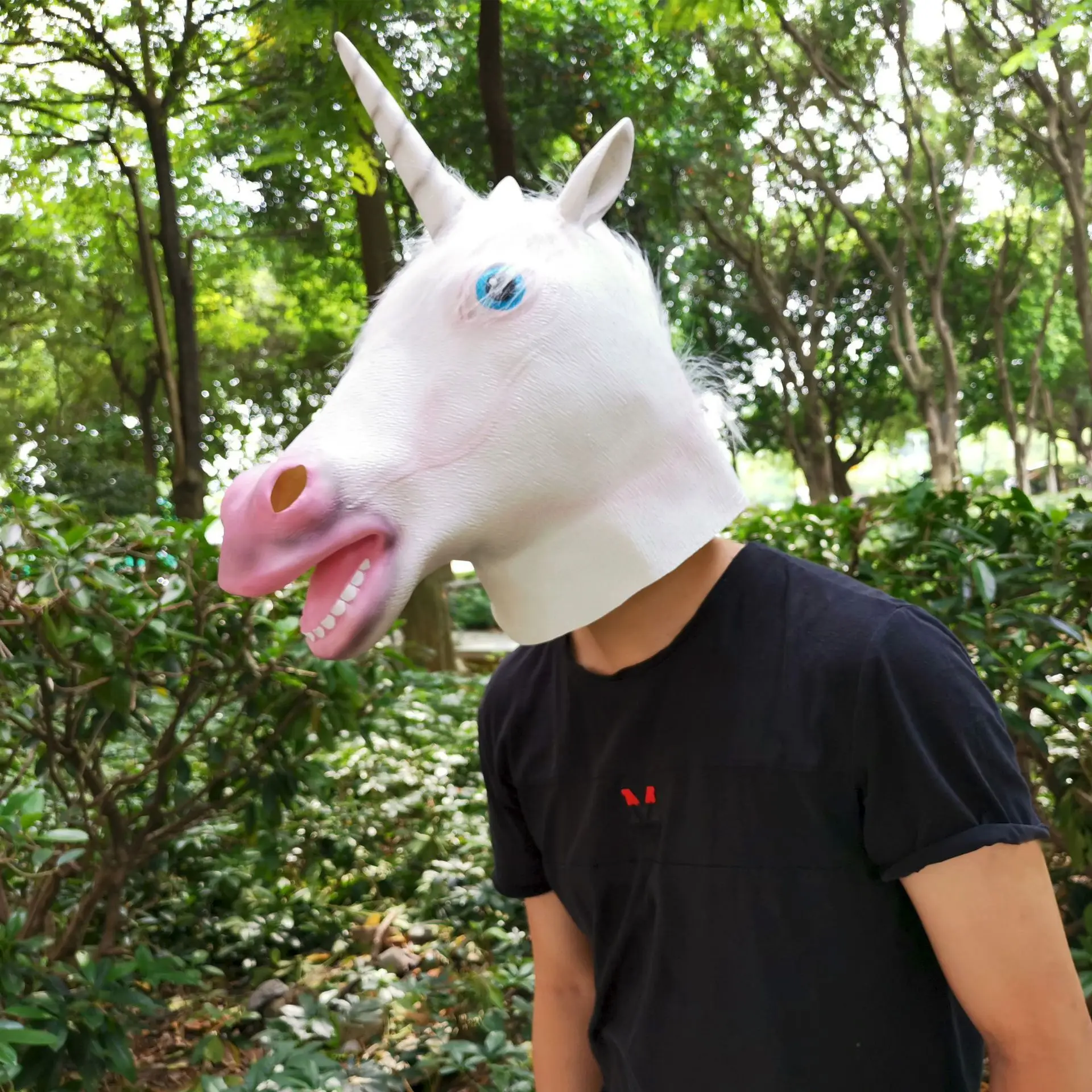 

Party Masks Halloween latex mask unicorn headgear horse head mask simulation animal headgear prank funny props