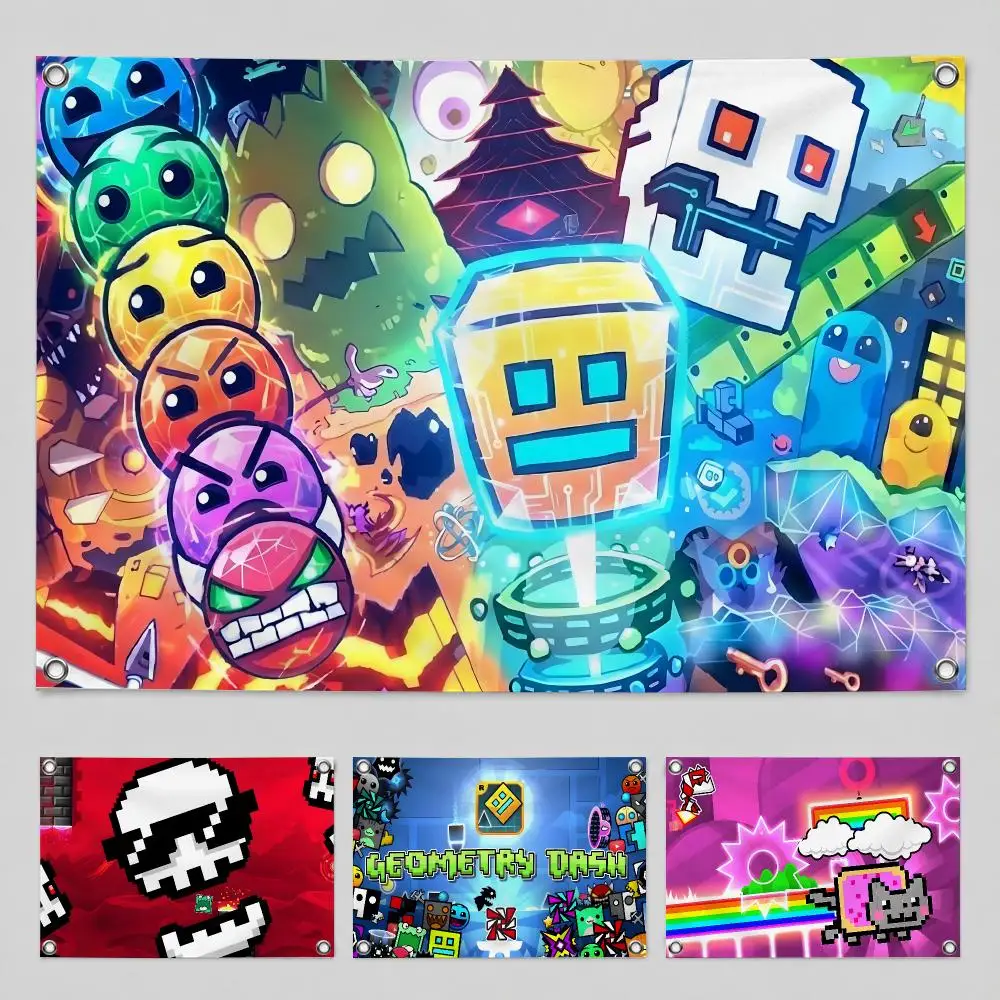 Game Geometry D-Dash Lite Flags Suitable For Party Club Outdoor Interior Wall Decoration Banner Fans Gift