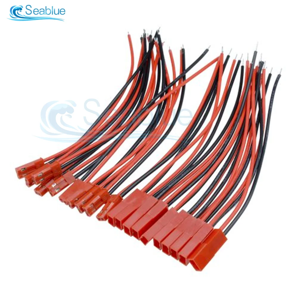 10 Stks/set 22awg Jst Plug Connector 2-Pins Mannelijke En Vrouwelijke Stekker Connector Voor Led Licht Strip Rc Speelgoed Batterij Adapter 10Cm