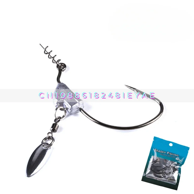 

Крючок Luya, с крючком со свинцовой головкой с блестками, крючок Luya для пресноводной морской рыбалки, для мягкой наживки, рыболовный крючок