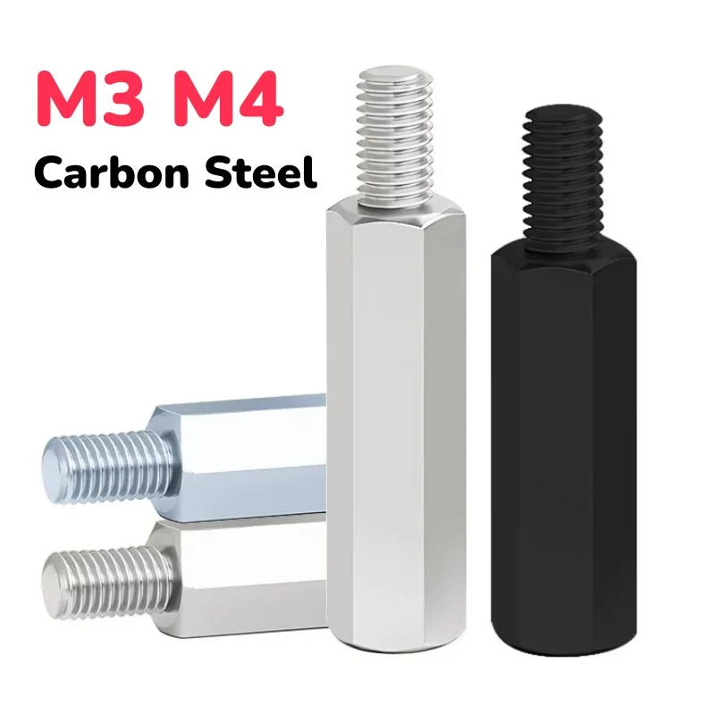 Zinc/Nickel Plating/Black M3 M4 Hex Male Female Standoff Board Rack Stud Hexagon Threaded Pillar PCB Motherboard Spacer Screws