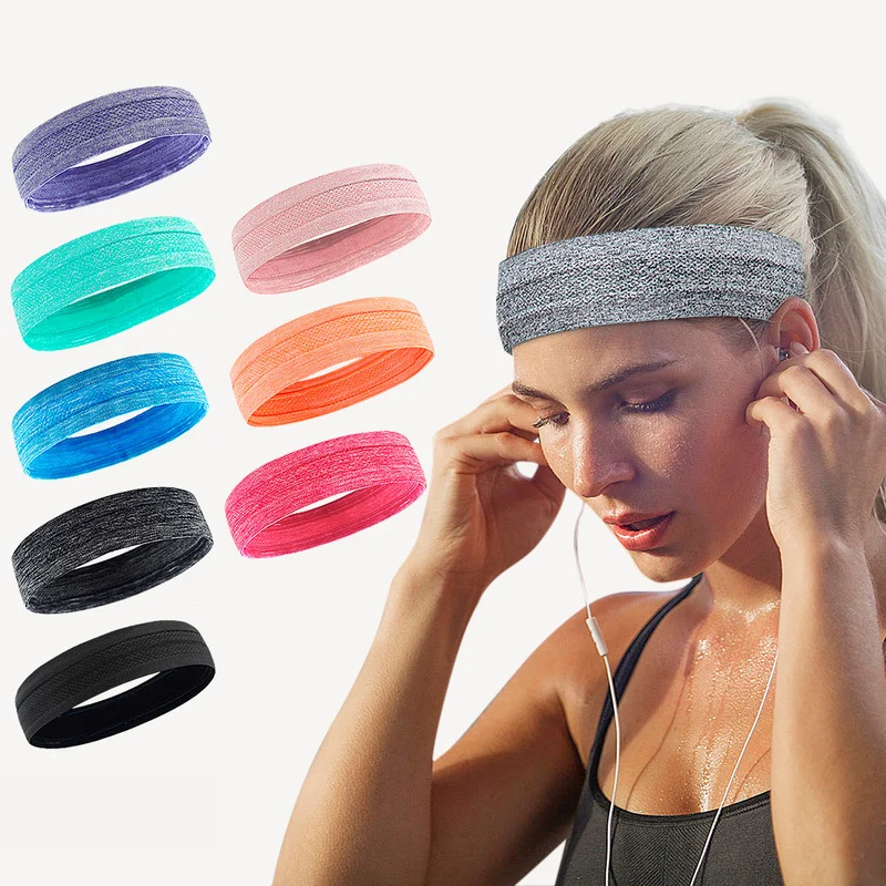 Men sweatband sports Headband Stretch Elastic Women Yoga Running hair band fitness Outdoor Sport Headwrap Fitness Sports safety