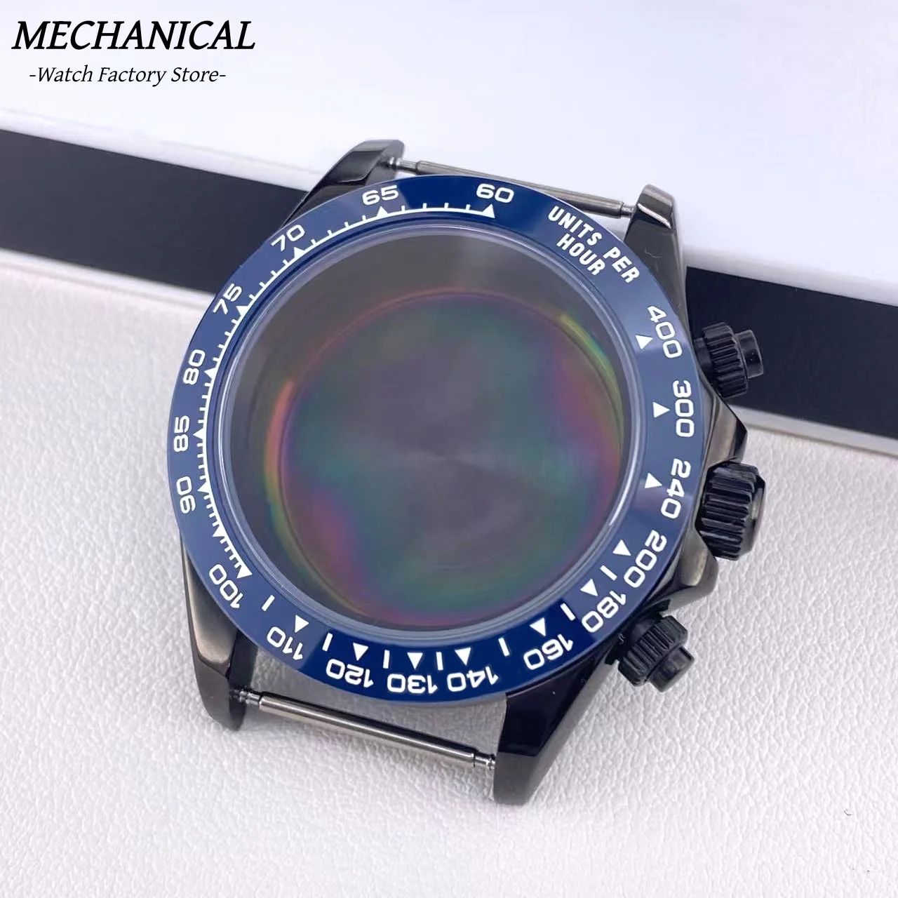 39 mm VK63 Uhrengehäuse mit Keramiklünette und Saphirglas, Edelstahl, Herrenuhr-Zubehör für VK63 Quarzwerk – Detail 15