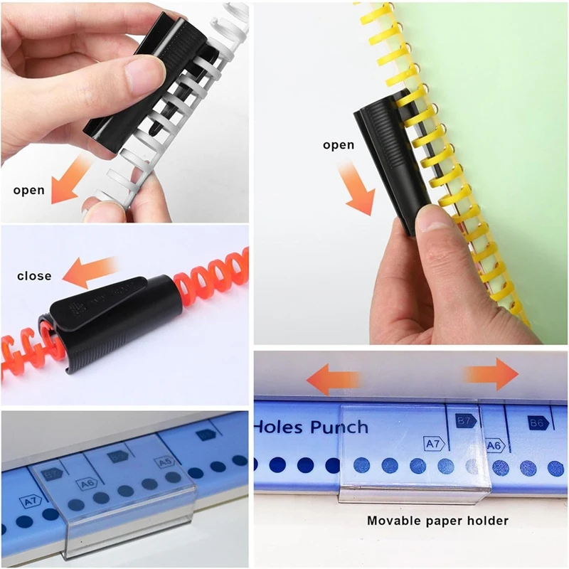 Top-Hand Push Binding Machine,30-Hole Book Binder Machine,Coil Binding Machine,For A4 A5 A6 A7 B5-B7paper Notebook Scrapbook