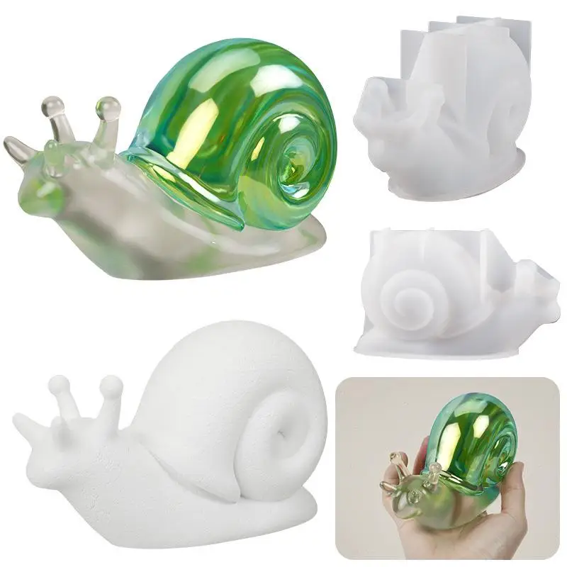 DIY Crystal Epoxy Resin Mold Snail Small Animal Mold Silicone Molds Casting Molds Snail Making Plaster Mould Home Decor Ornament