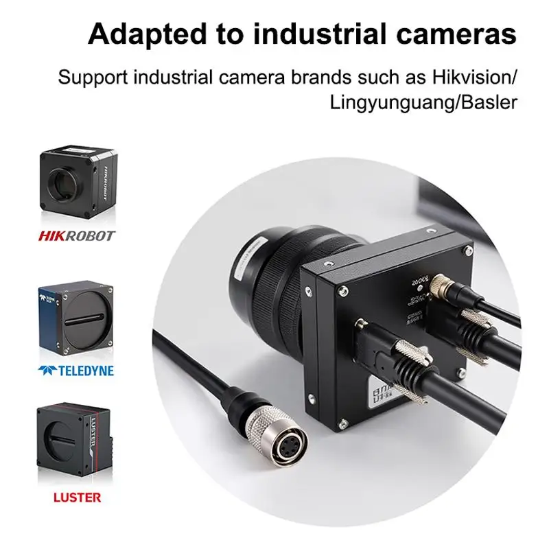 HR10A-7P-6S 6Pin Industrial Camera I/O Trigger Cable With Power Adapter High Flexible For Hikvision Daheng Huaray Basler