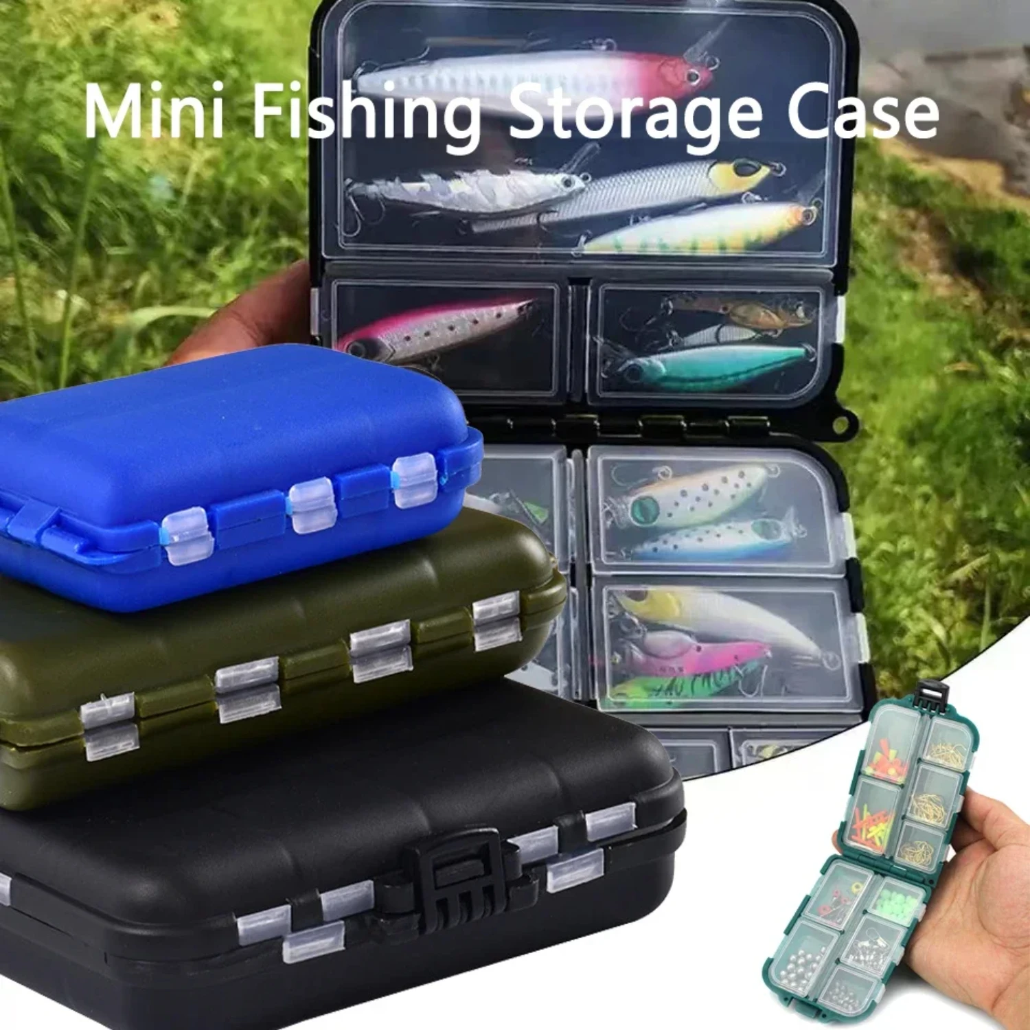 Fishing  Case Mini Fishing Tackle Spoon Hook Bait Box Waterproof Portable With Independent Grids Fishing Accessories