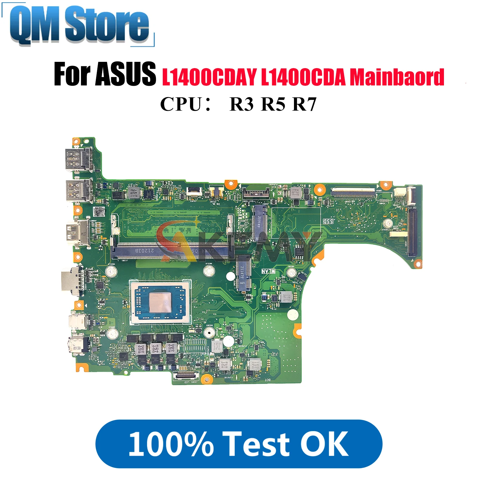 

L1400CDA Материнская плата для ноутбука ASUS VivoBook L1400CDAY L1400C Материнская плата для ноутбука с процессором R3 R5 R7 100% тестирование ОК быстрая доставка