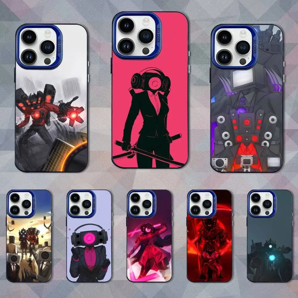 

Mobile T-Toilet S-Skibidi Phone Case For iPhone 16,15,14,13,12,17,11,Mini,Pro,SE,XS,MAX Blue Matte Silicone Cover