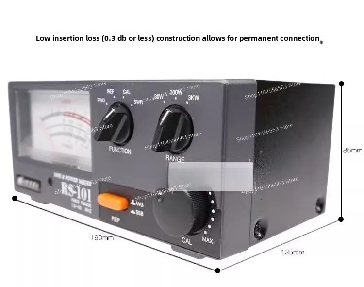 

RS-101 SWR Power Meter, Digital Display Standing Wave Ratio Meter for HF Short Wave up to 3KW Power Measurement