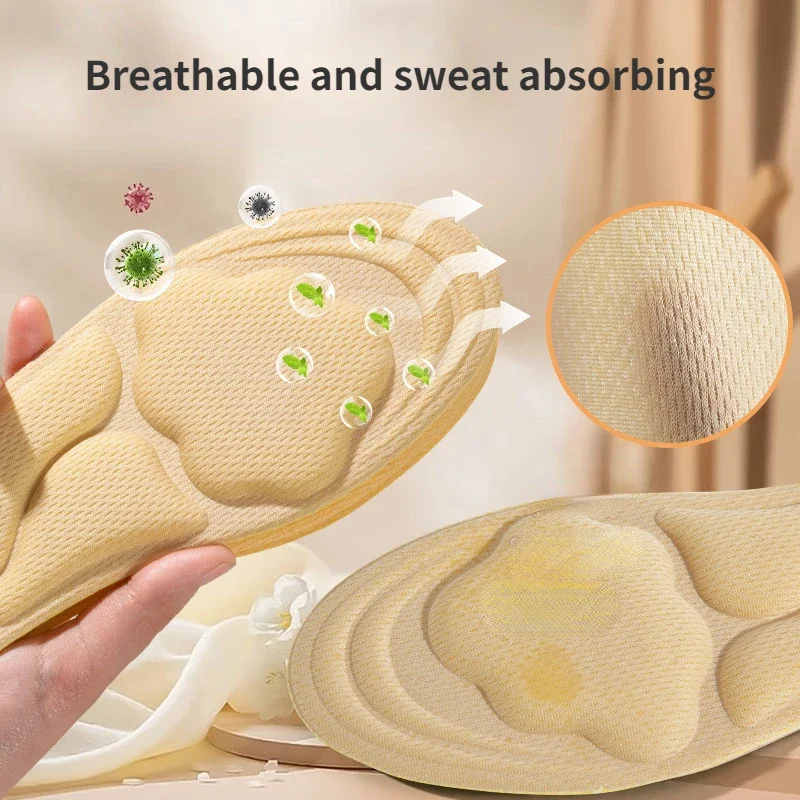 5D Sport Insoles for Shoes Women Men Memory Foam Deodorant Breathable Cushion Arch Support Insole Feet Care Orthopedic Insoles