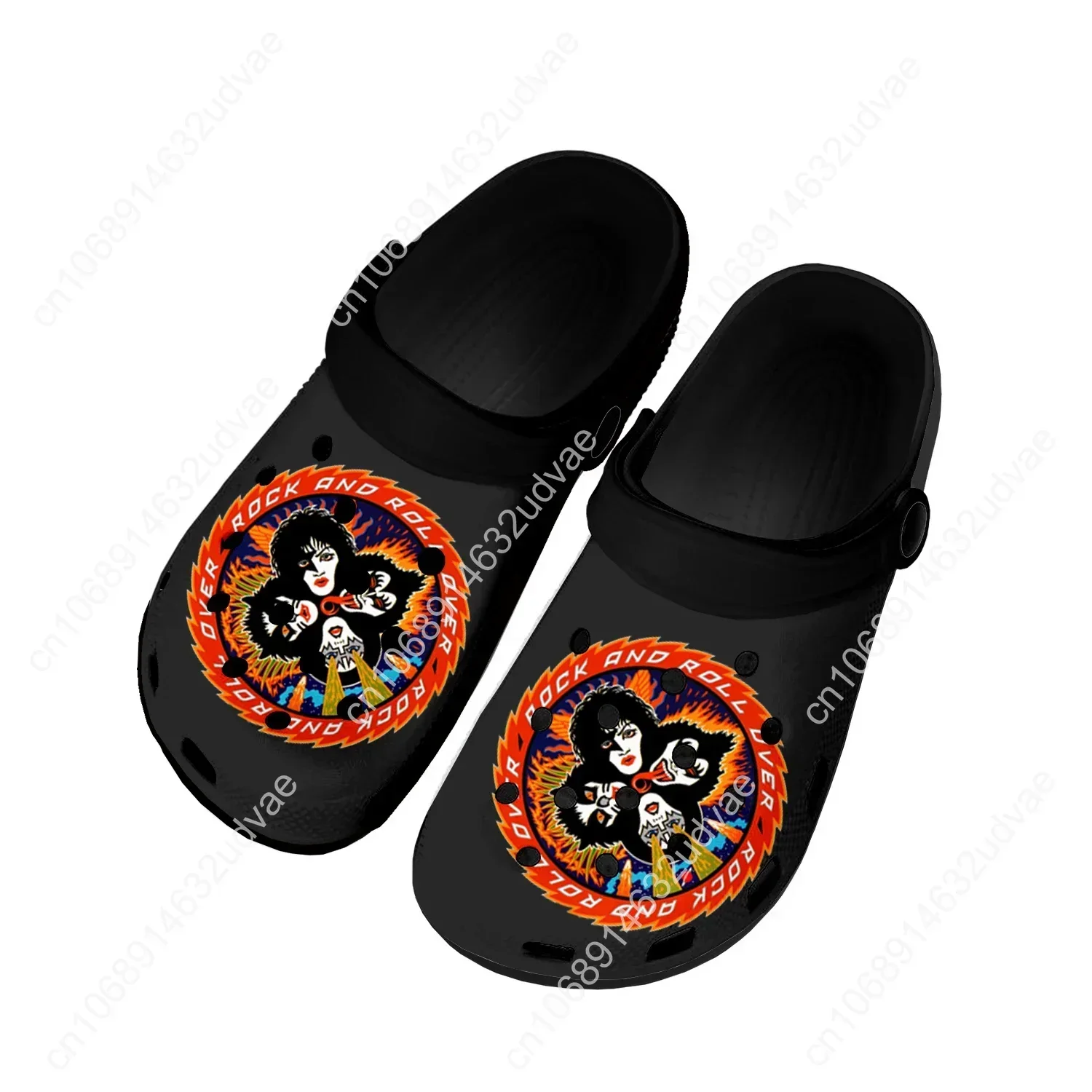 Sepatu Heavy Metal Rock Band Kiss Fashion bakiak rumah sepatu air kustom sepatu remaja pria wanita sandal lubang pantai bersirkulasi