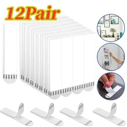 Punch-free Frame Tape Strips Self Adhesive Picture Frame Fixed Poster Wall Hook Decorate Fixing Removable Hanger Home Supplies
