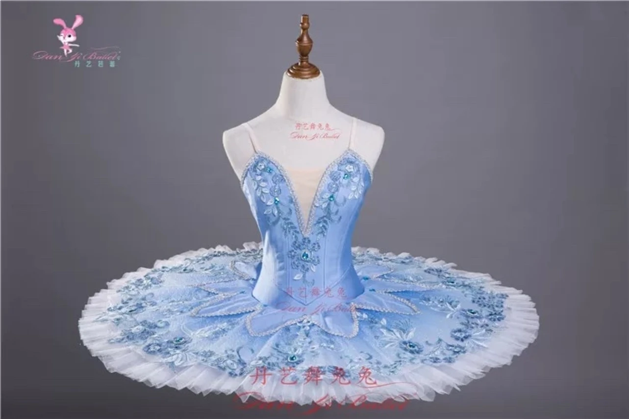 Danyi-Robe de ballet bleue pour enfants et adultes, robe de compétition, robe de performance, jupe de plaque pour femme, tutu inhibiteur, custo