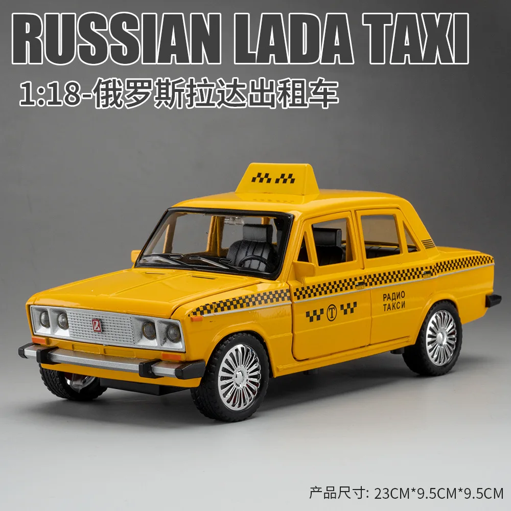 

1:18 Russian LADA NIVA Taxi Alloy Diecasts & Toy Vehicles Metal Toy Car Model Sound and light Collection Kids Toy