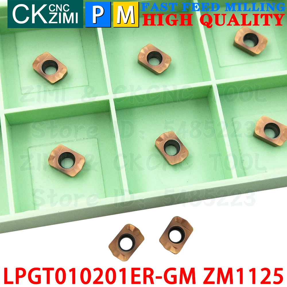 LPGT010201ER-GM ZM1125 LPGT 010201ER GM Carbide inserts Fast feed milling inserts Tools CNC metal lathe Indexable milling tools