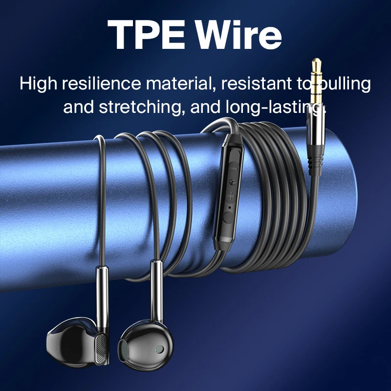 EARDECO 3.5 ملم/Type-C سماعات رأس سلكية باس Hifi سلكية سماعات أذن رياضية ستيريو سماعة رأس للهاتف المحمول مع ميكروفون مع سلك