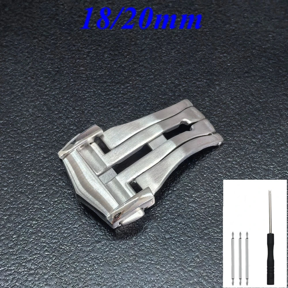New 18mm 20mm Stainless Steel Brushed Deployant Folding Clasp Buckle For Omega Seamaster Speedmaster De Ville Series Universal
