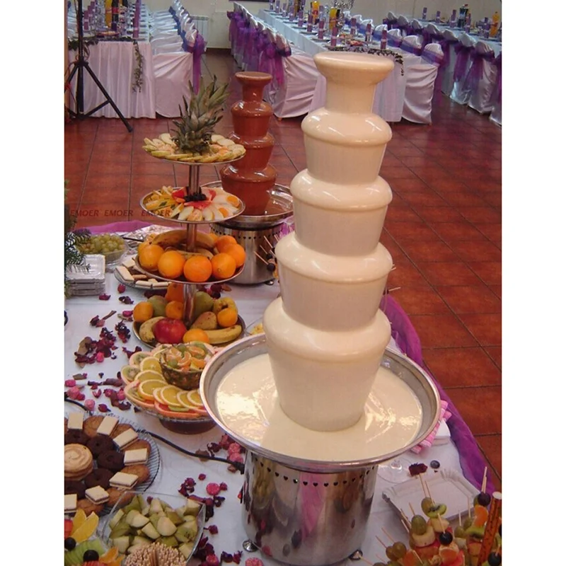 5 層ホテル新しい DIY チョコレートファウンテン 3 層クリエイティブデザインチョコレートメルト加熱フォンデュマシン