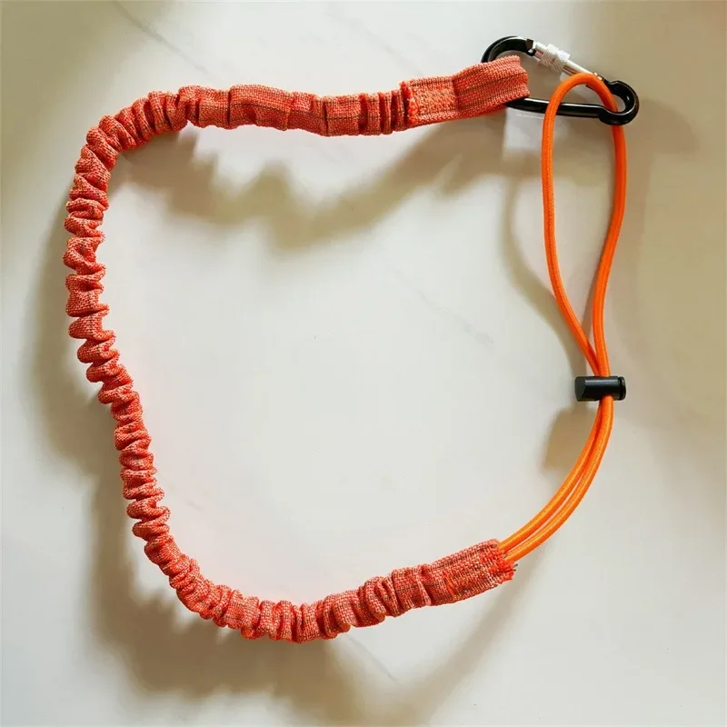 

Safety Bungee Tether Lanyard With Carabiner Hook Prevent Climbing Working Edc gadgets Locking caribiner Magnesium