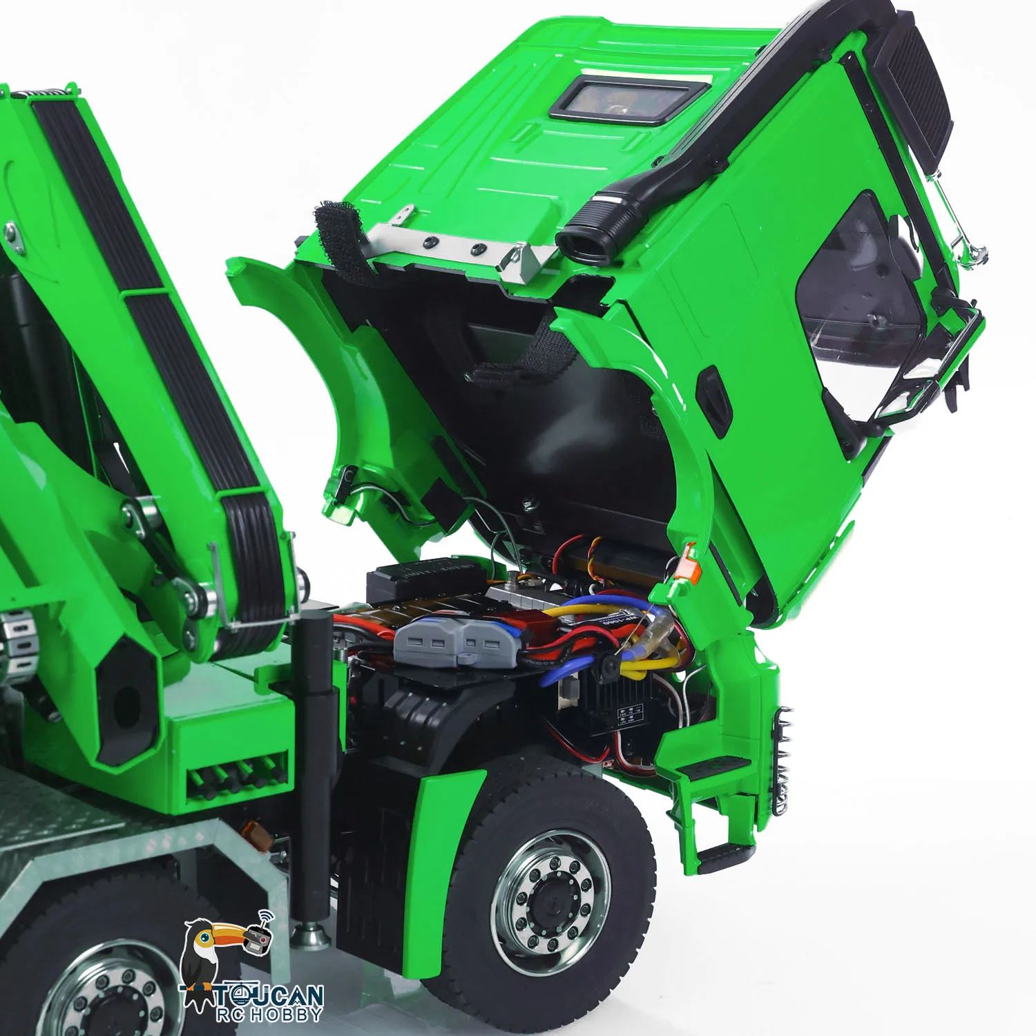 1/14 10*10 무선 조종 유압 크레인 덤프 BZ 3363 3단 변속 RC 팁퍼 센터 차동 유량 조명 RTR