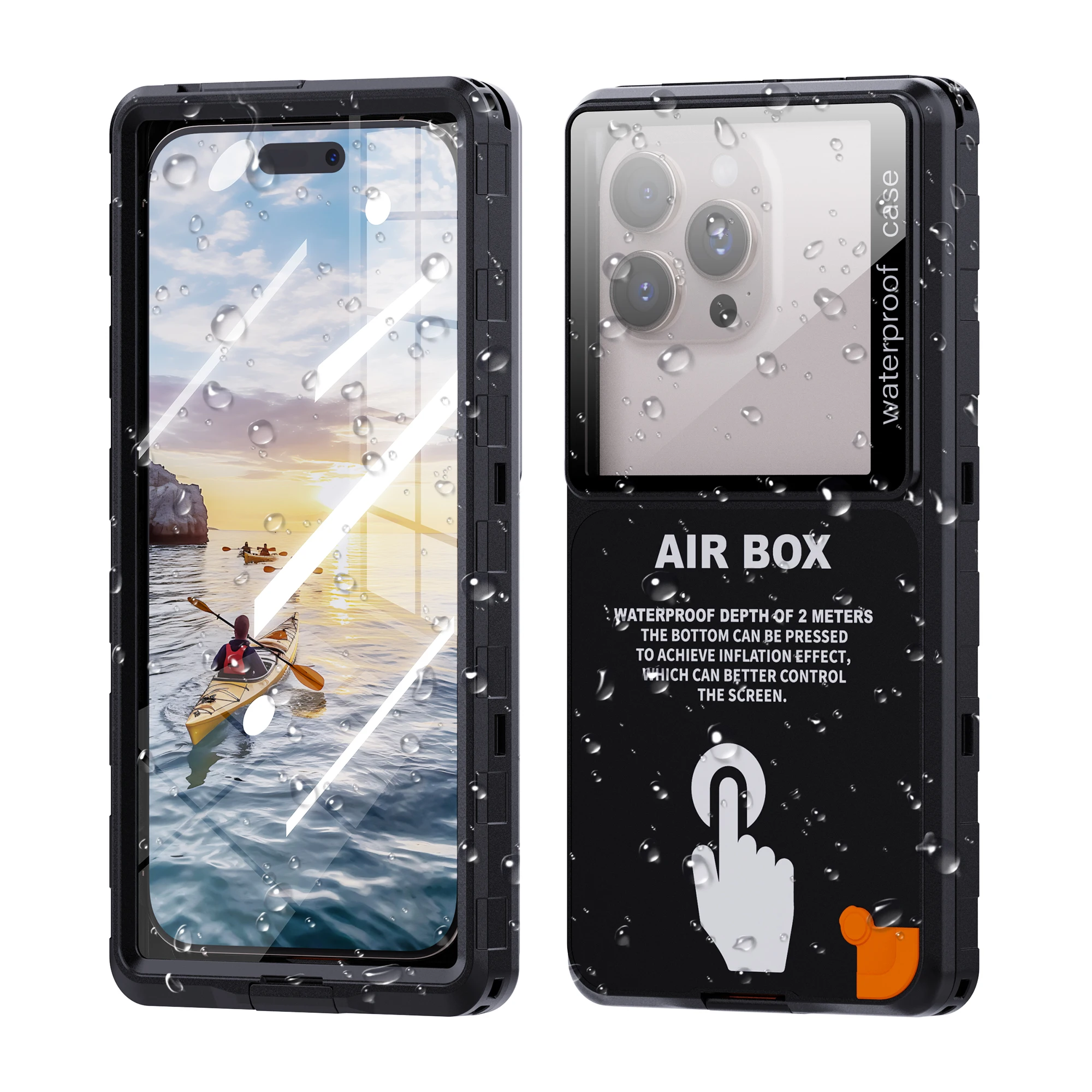 

IP68 New Universal Waterproof Phone Case for 6.9' Devices Transparent Touch Screen Underwater Dust And Drop Protection no button