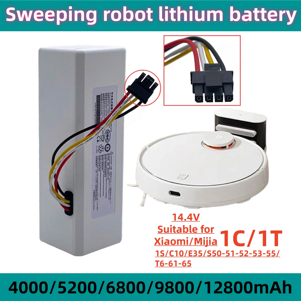 

Перезаряжаемая литиевая батарея 14,4 В для робота-пылесоса Xiaomi Mi 1C 1T P1904, простая установка, совместимая с пылесосами Xiaomi