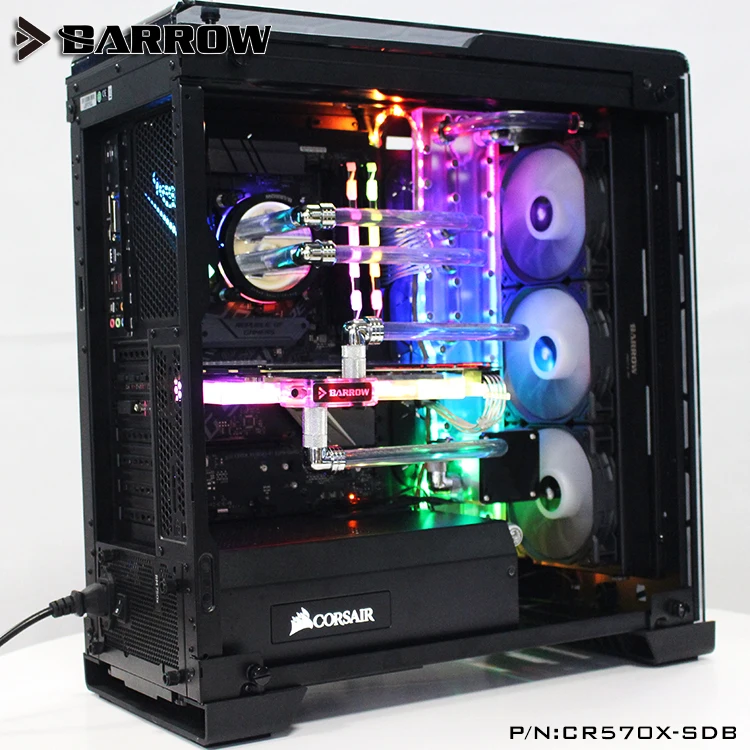 Barrow Acrylic Board Water Channel Solution kit use for CORSAIR 570X / 500D  Case / for CPU and GPU Block / Instead reservoir